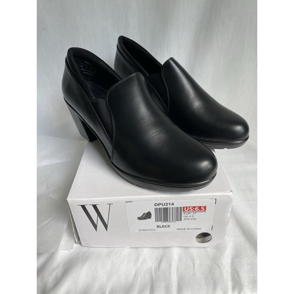 DREAM PAIRS Women's DPU214 Chunky Block Heel Black Pumps Oxfords - Size 6.5